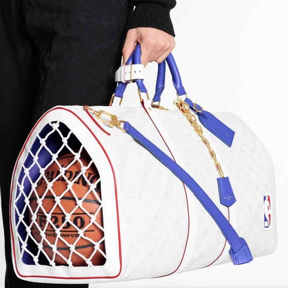 Louis Vuitton Keepall Bandouliere 55 NBA LV White Basketball Weekend Travel Bag - Picture 2 of 13
